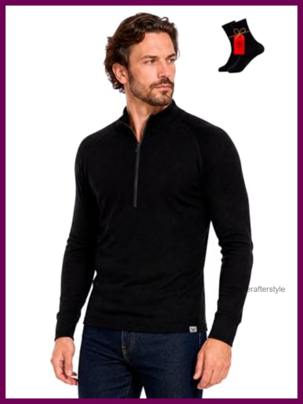 Merino Wool Base Layer Half Zip Pullover Midweight Thermal